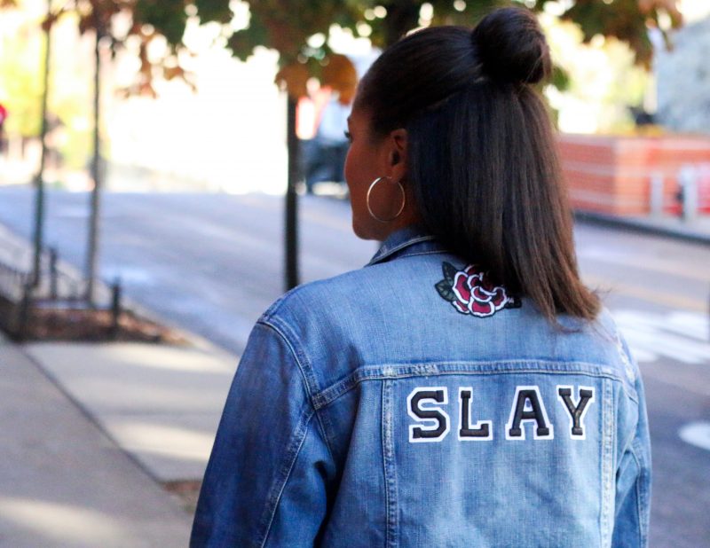 DIY Embroidery Patch & Pin Jean Jacket - How To Iron On *GIVEAWAY* 